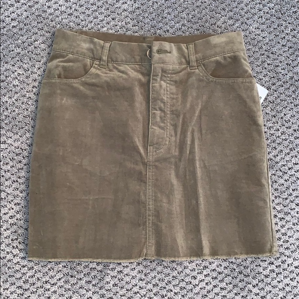 BRAND NEW velvet olive green mini skirt